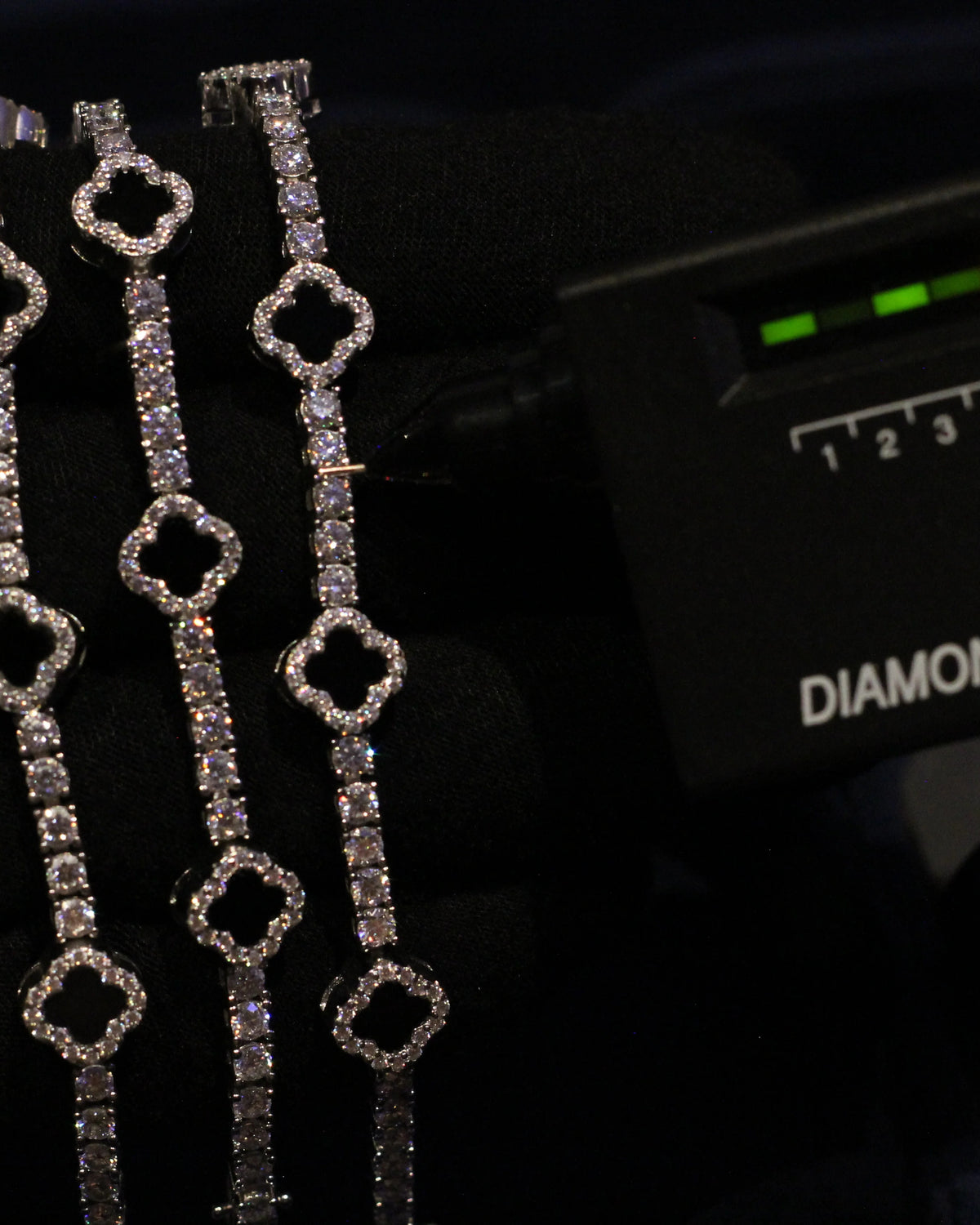 3mm Black Motif Diamond Moissanite Tennis Bracelet