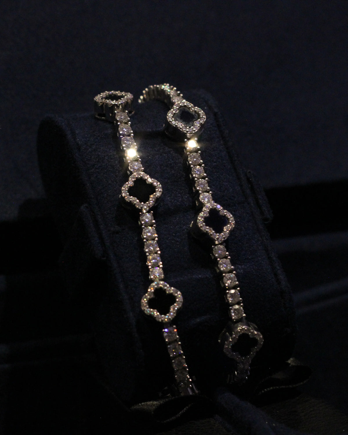 3mm Black Motif Diamond Moissanite Tennis Bracelet