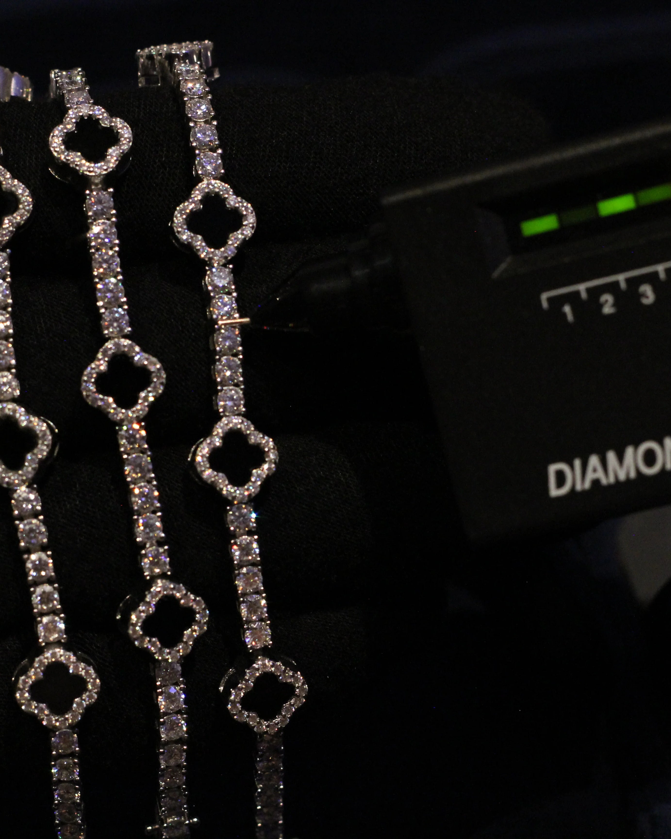 3mm Black Motif Diamond Moissanite Tennis Bracelet